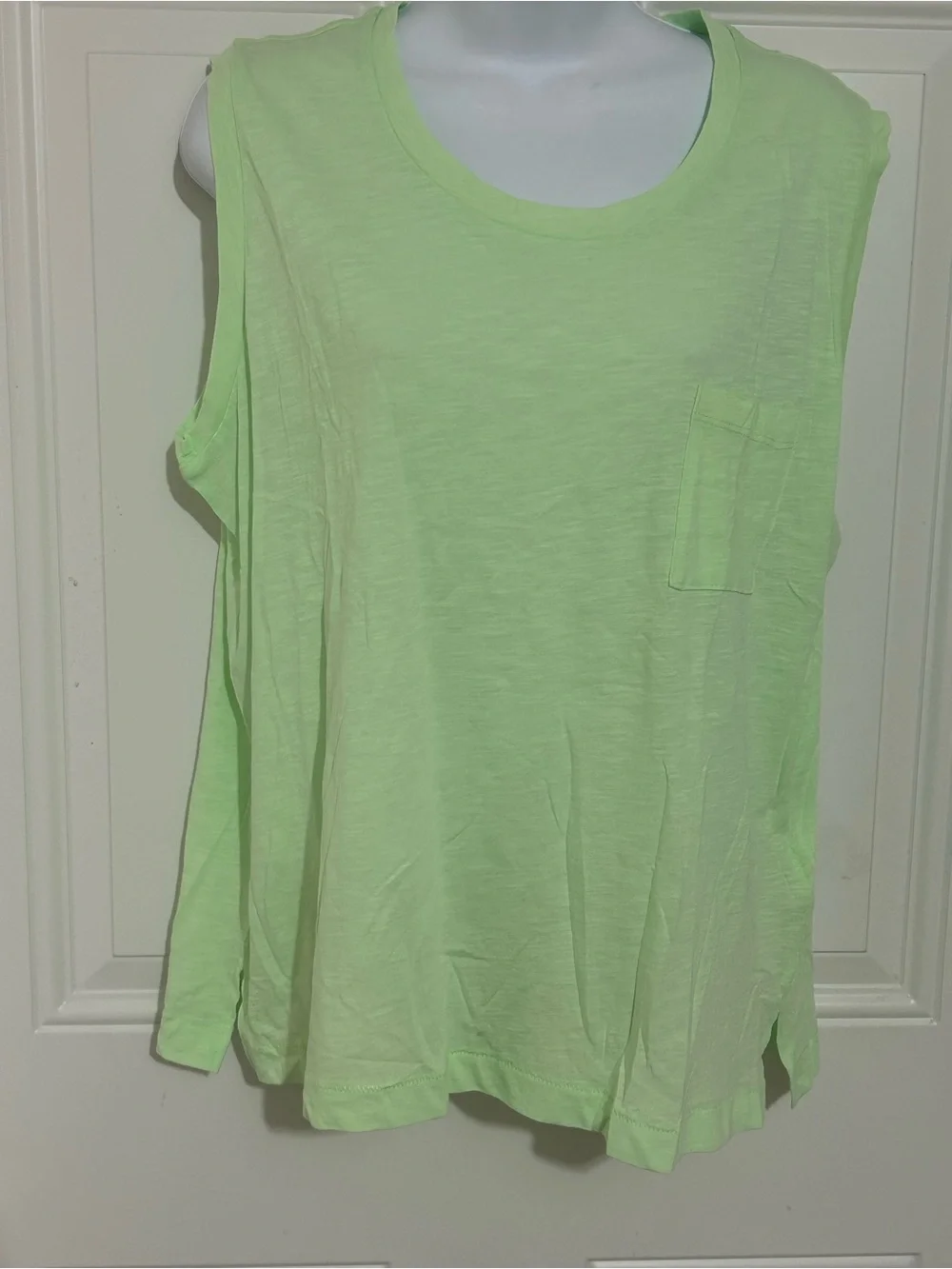Madewell Light Lime Green Sleeveless Pocket Tank